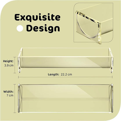 2-Piece Acrylic Cracker Serving Tray, Clear Rectangular Cracker Holders for Party Platters, Food Displays, and Charcuterie Boards, Elegant Riser Stand for Home and Event Use, Clear