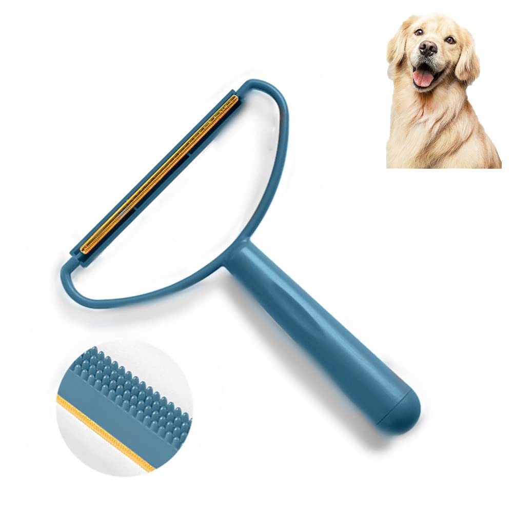 Land cast portable lint remover manual clothes cleaning fuzz shaver pet fur hair lint remover carpet rake for fluff manual epilator fabric pilling lint remover (blue)