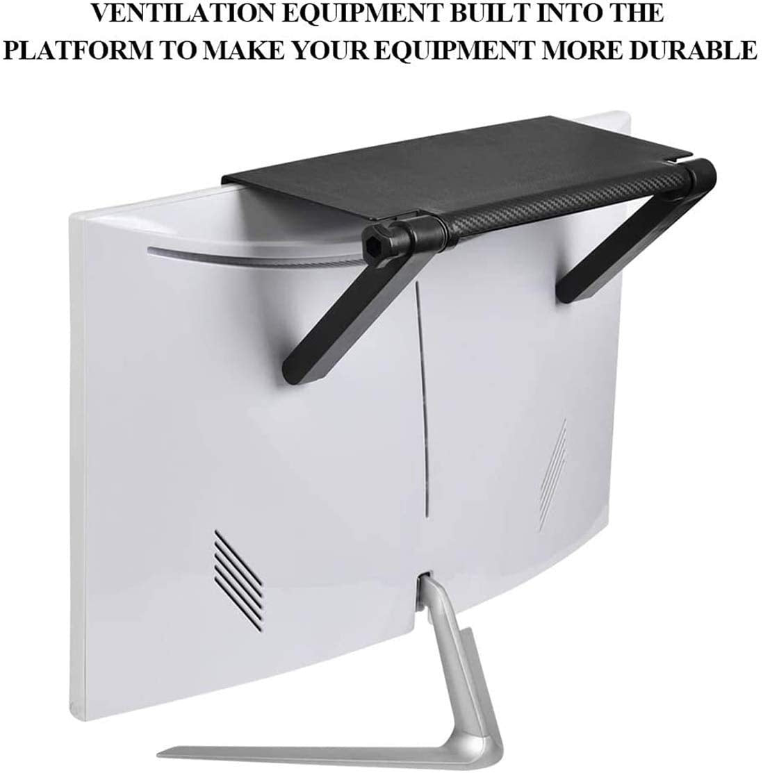 Friusate TV Adjustable Screen Rack - Foldable Monitor Top Shelf with Mount Organizer Stand, Bracket Holder for Cable Box, TV, Camera Frames, Remote & Home Decor