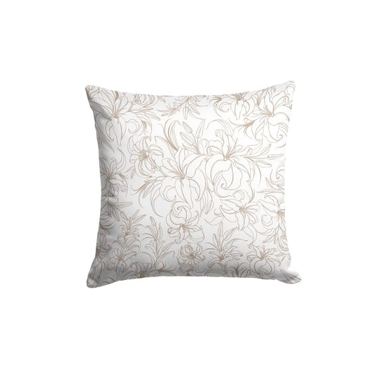 Velvet Jia Cushion Cover in Beige & White, 40x40 cm, a plush decorative pillow with a refined and tranquil pattern, offering a soft, luxurious accent for a calm and chic living space