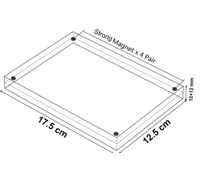 Clear Acrylic Magnetic Photo Frame 12.5 x 17.5 cm, Double-Sided Desktop Picture Display, Free-Standing Thick Frame for Family Memories, Gifts, Office or Home Use