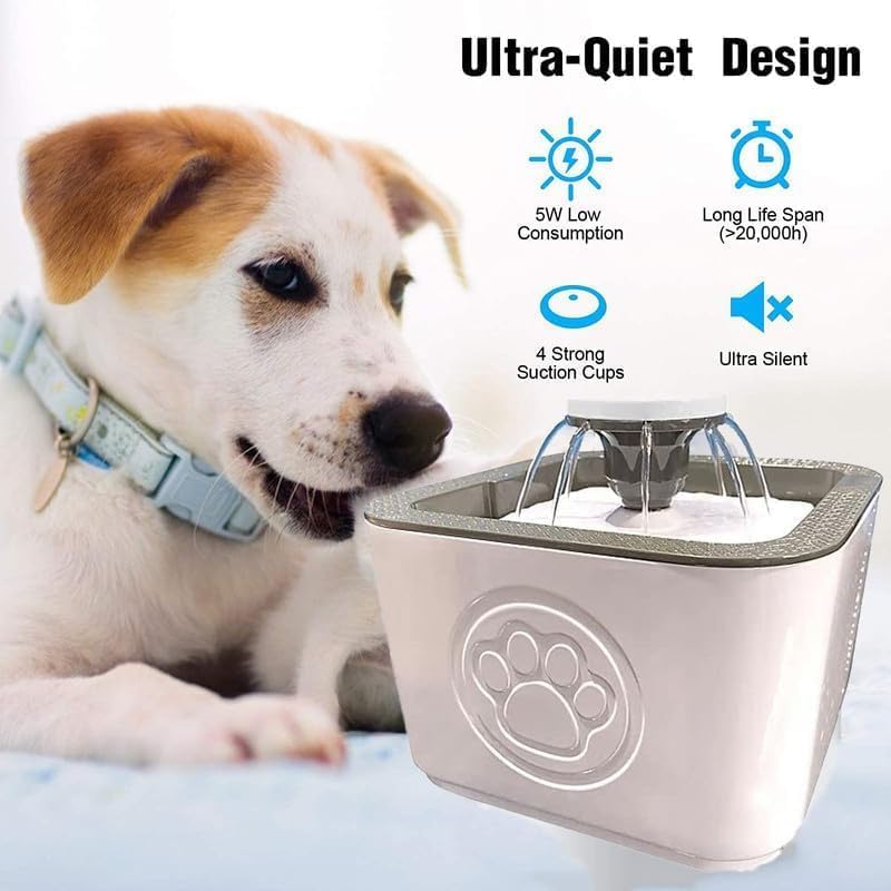 GION Cats Dog Water Fountain Animal Water Dispenser 2.5L Automatic Pet Drinking Fountain for Cats Kitty Indoor and Small Pets, Ultra Quiet Cat Drinking Fountain with Filter (1Pcs)