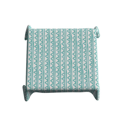 Piera Waterproof Tablecloth in Turquoise & White, a 140x140 cm Square Table Cover from Spillproof Polyester, a Refreshing and Stain-Resistant Protector for Kitchen and Dining Tables