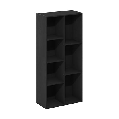 5-Tier Narrow Vertical Wall Unit, Tall Column Floating Storage Organizer and Utility Shelf for Bedroom or Living Room, Space-Saving Design in a White Laminate Finish