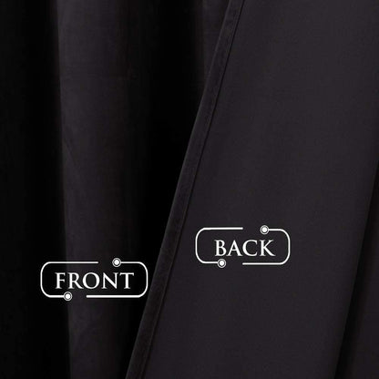 Elegant Velvet curtains - Soft Velour fabric - Steel Grommets - for living rooms - 1 piece-Black