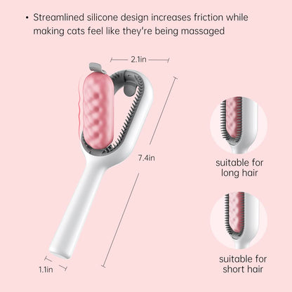 Petgravity Cat Cleaning Brush Self Cleaning Slicker Brushes for Dogs Cats Pet Grooming Brush Tool Gently Removes Loose Undercoat Mats Tangled Hair Slicker Brush for Pet Massage (ShortHaired Pink)