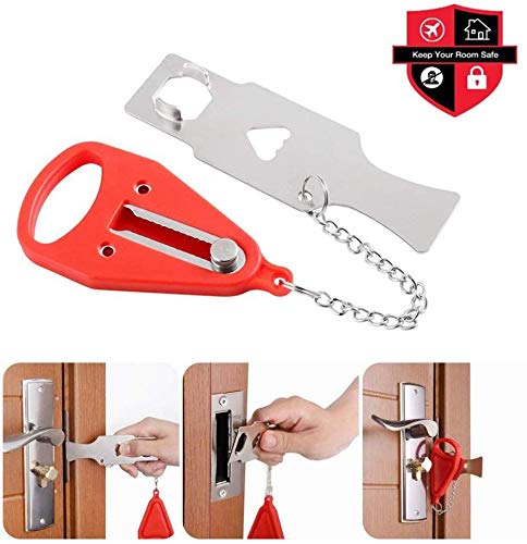 Xhwykzz Portable Door Lock for Travel, AirBNB, School Lockdown, Home, Apartment, Hotel, and Motel Security - Family and Hotel Safety