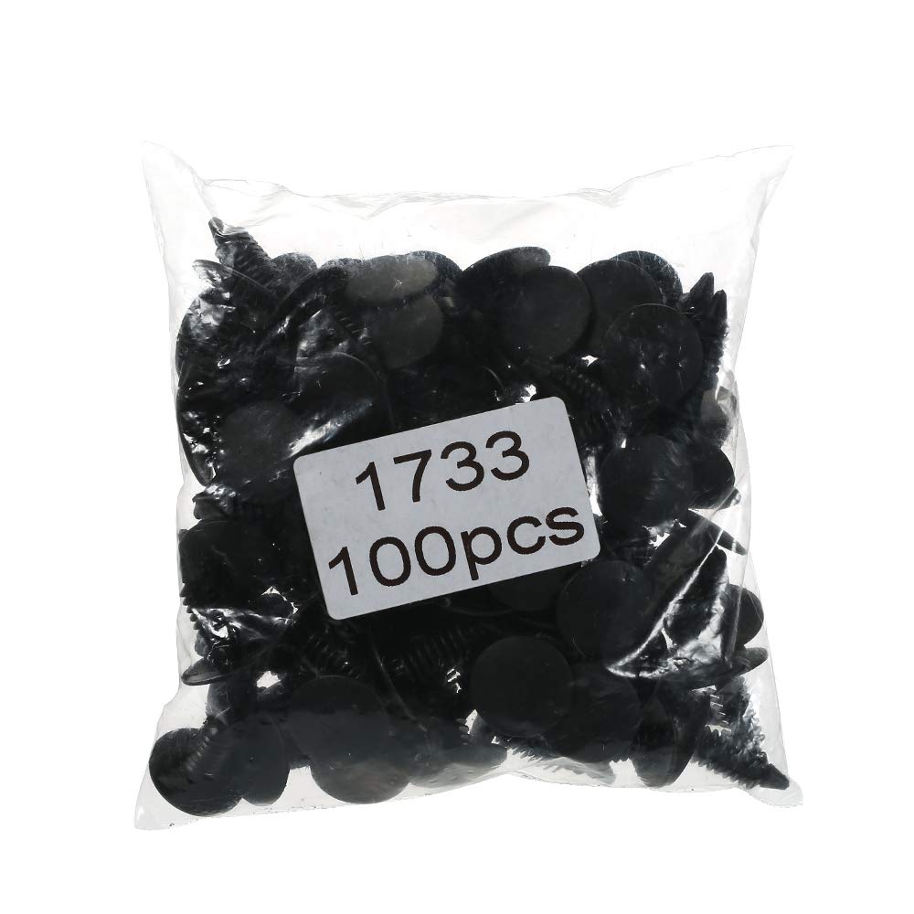 Plastic Nylon Fender and Bumper Shield Retainer Fastener Rivet Clips (100 Pieces)