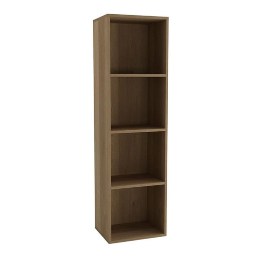 4-Shelf Wooden Bookcase in Warm Oak, Tiered Shelving Display Unit, Freestanding Storage Shelf for Books and Decor, Modern Wood Shelves for Home Office or Living Room