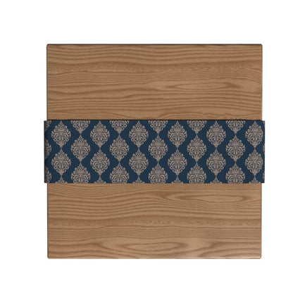 Canvas Blue Damask Runner in Blue & Beige, a Durable Decorative Centerpiece with a Timeless Pattern, 35x140 cm, perfect for a Classic or Traditional Dining Room Decor