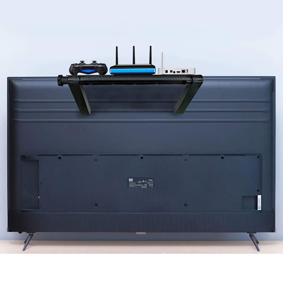 YINOVEEN 13'' TV Top Shelf, Adjustable Screen Top Mount Shelf Organizer for TV Monitor Screen, Used to Place Soundbar, Used to Place Cable Box, Used to Place Speakers(1 Pack)