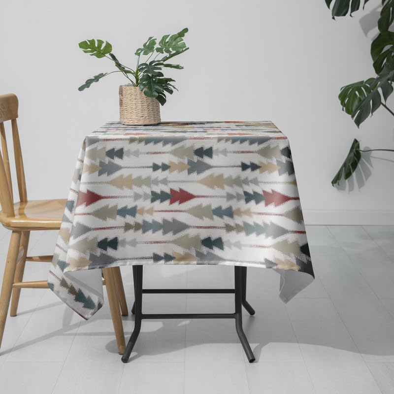 INTEX HOME Sofia Elegance Square Tablecloth – Luxurious Linen Velvet – Kitchen & Living Room Tables – For Ramadan & Events – Multiple Sizes Available – 1 Pc -130x130 cm - Multicolour