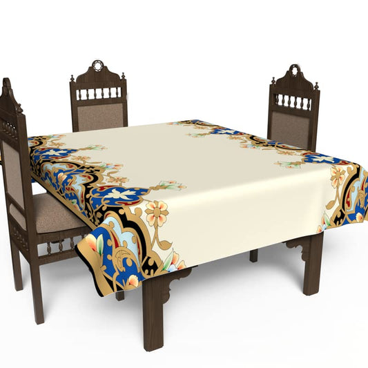 Islamic Taj Waterproof Tablecloth, a Multicolor 140x140 cm Square Table Cover from Spillproof Polyester, a Majestic and Durable Protector Ideal for Festive Meals and Celebrations