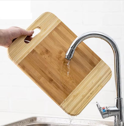 OXMEZA Wooden Cutting Boards for Kichen Cutting Board Double Sided Bamboo Cutting Board for Chopping Vegetables, Fruits, Cheese, Knife Friendly Serving Tray (Wood Handle - 30X 20X 1.8 CM)