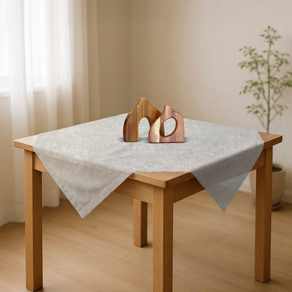 INTEX HOME Tablecloth Set, Semi-Transparent Linen Fabric, Square Design, Lightweight and Wrinkle-Resistant, 80×80 cm Each, Set of 3, Off-White, Elegant Table Covers for Dining and Kitchen