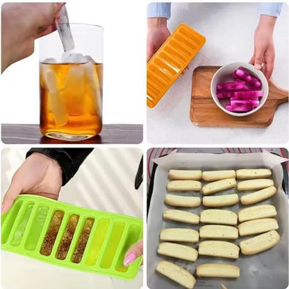 2 Pieces Ice Cube Trays Food Grade Silicone (Red+Green)