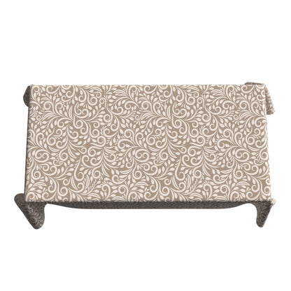 Cran Waterproof Tablecloth, a Spillproof Rectangular Table Cover made from Durable Polyester Fabric, 140x300 cm, Beige & White, a Stain-Resistant Protector for Dining Room or Parties