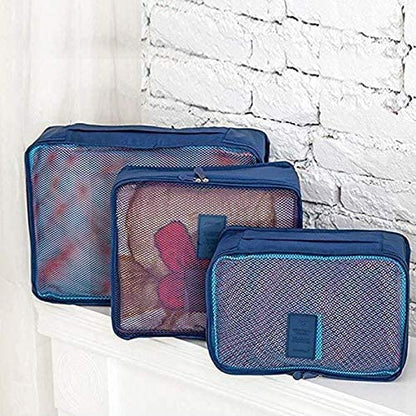 Waterproof Travel Storage Bags Set -Blue -6 Pieces