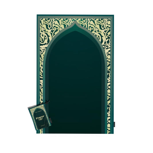 Waterproof Prayer Mat in a classic Green, 68x117 cm, a durable and easy-to-clean rug that is perfect for outdoor use, travel, or any situation where a reliable prayer surface is needed