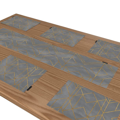 Grey Gold Canvas Placemats Set of 6, modern 45x30 cm washable table mats in Grey & Gold, ideal for protecting your dining table while adding a touch of contemporary glamour and style