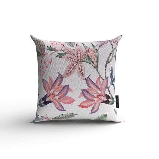 Pink Rosie Velvet Cushion Cover, a plush multicolor decorative pillow with a beautiful and romantic floral rose design, 40x40 cm, brings a soft, luxurious, and feminine touch to any room