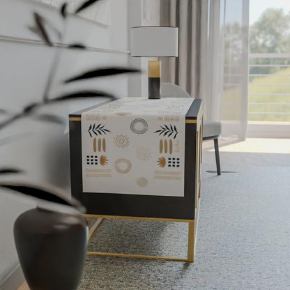 Bohovibe Velvet Table Runner, a Plush Multicolor Decorative Centerpiece with a Trendy Bohemian Design, 35x140 cm, adds a Luxurious Texture and Vibrant Style to your Dining Table
