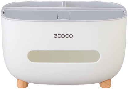 ECOCO E2009 Desktop Tissue Box Office Desk Case Organizer - Grey White