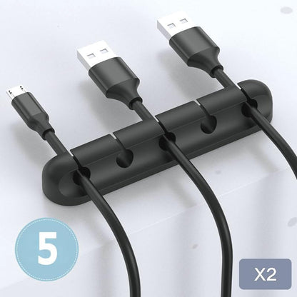 Genérico Cable Holder, 3 Pcs Self-Adhesive Silicone Cable Organizer, Durable Cable Clips for Management of USB Charging Cables for Desk or Office