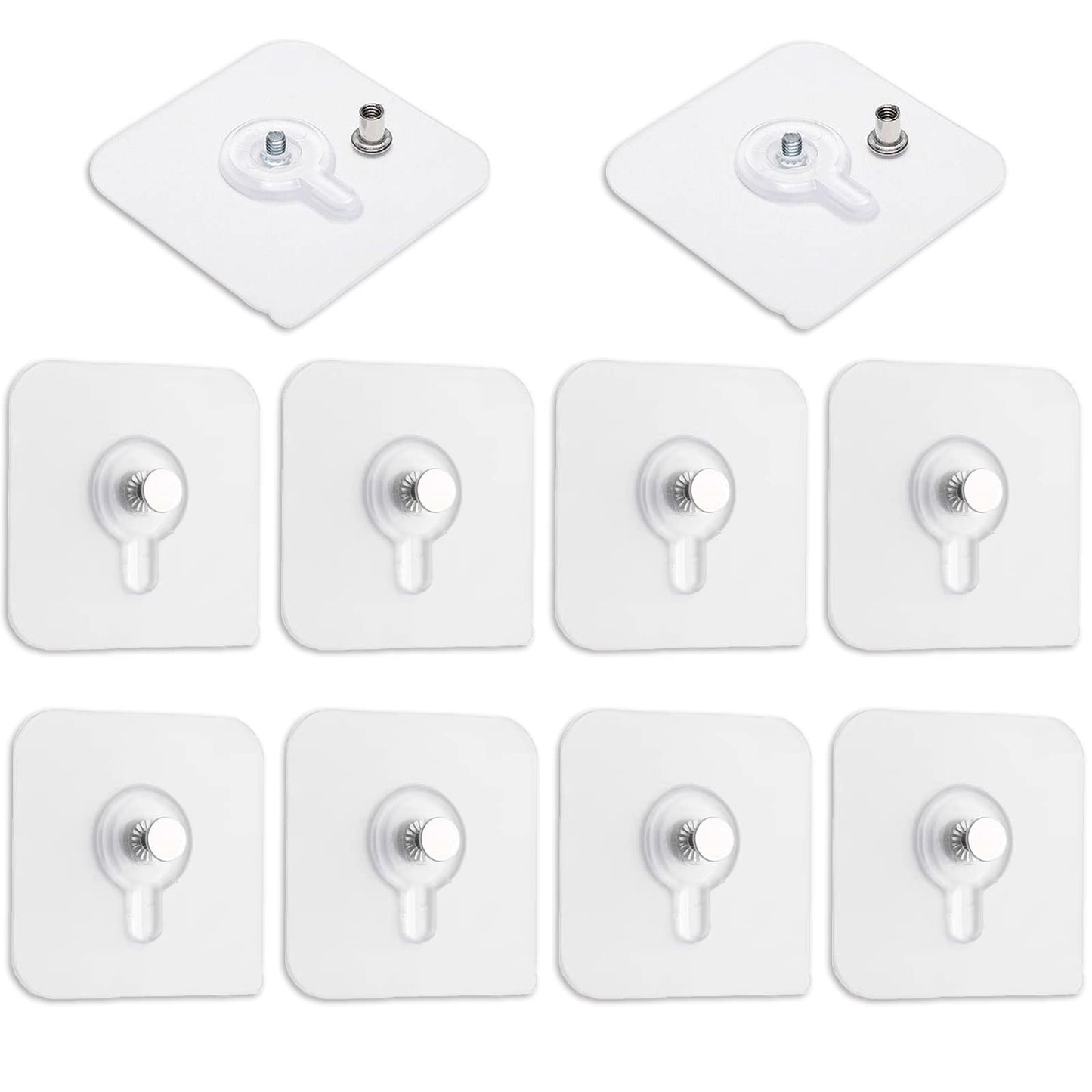 10 Pieces Wall Picture Hangers, Wall Picture Nail Stickers, Transparent Adhesive Hooks Waterproof for Hanging Paintings, Photos, Painting, Clock, No Drilling