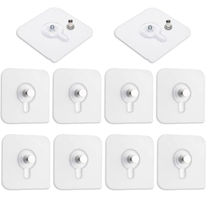 10 Pieces Wall Picture Hangers, Wall Picture Nail Stickers, Transparent Adhesive Hooks Waterproof for Hanging Paintings, Photos, Painting, Clock, No Drilling