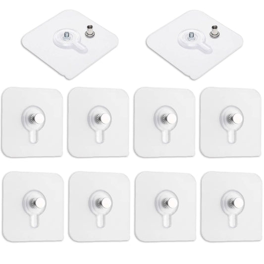 10 Pieces Wall Picture Hangers, Wall Picture Nail Stickers, Transparent Adhesive Hooks Waterproof for Hanging Paintings, Photos, Painting, Clock, No Drilling
