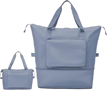 حقيبة سفر قابلة للطي بسعة كبيرة، حقيبة دافل خفيفة الوزن مقاومة للماء وقابلة للتمدد، حقيبة سفر قابلة للطي من قماش أكسفورد، حقيبة رياضية للصالة الرياضية في عطلة نهاية الأسبوع للسفر والعطلات