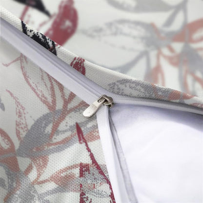 INtex CURTAINS HOUSE Printed Linen Velvet Cushion Covers, Throw Pillow Covers, Leaves Pattern Decorative Pillow Covers, Set of 4 Pieces Multicolor 30W x 30L CM