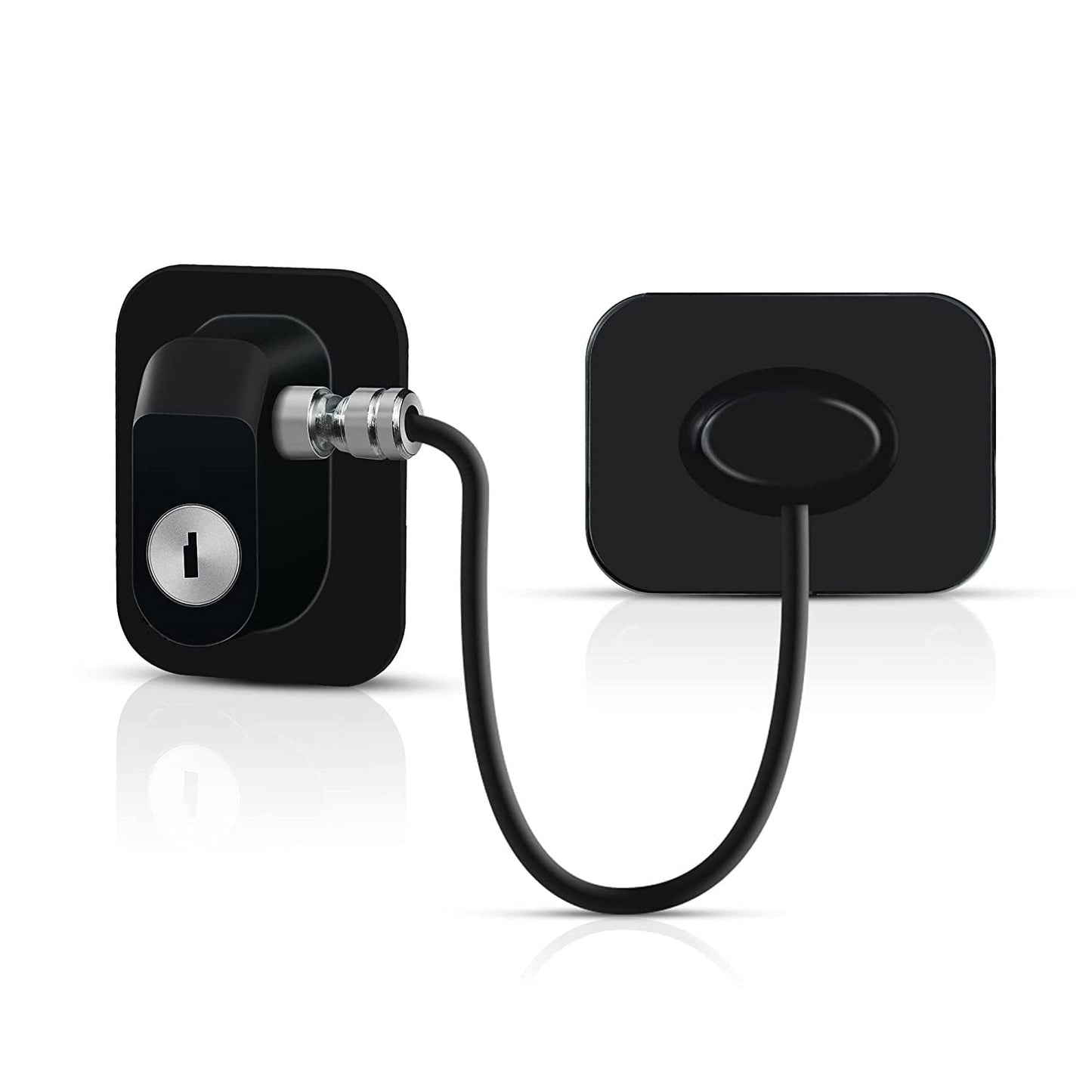 LandVK Child Safety Device Refrigerator Door Lock with Key & Adhesives, Cabinet Restrictor Cable for Toddler, Lock for Cupboards, Drawers, Fridge, Wardrobe, Washing Machine, Count 1