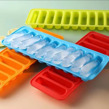 2 Pieces Ice Cube Trays Food Grade Silicone (Red+Yellow)