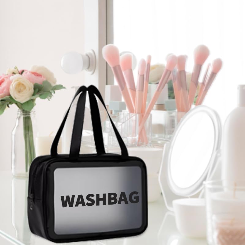 Erweicet Multifunction Cosmetic Bag Makeup Case Pouch Toiletry Wash Organizer Travel Bag (Black)