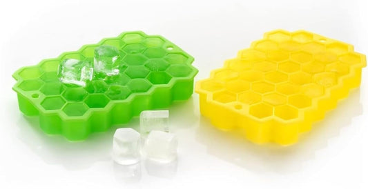 Windpas Honeycomb Rubber Silicone Ice Cube Mold with Lid 37 Holes, Flexible and Soft for Freezer for Small Blocks (Multicolor) (1)