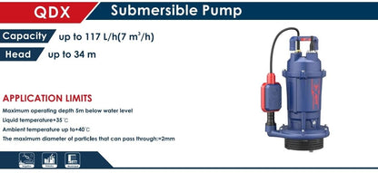 APT QDX1.5 1 hp submersible pump طلمبة غاطس زهر رواسب 34 م " by circle tools