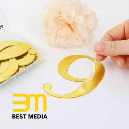 Acrylic Number Cake Toppers, Mirror Finish 0–9 Picks, 9.5 cm Height, Ideal for Birthday Wedding Graduation Anniversary Decorations