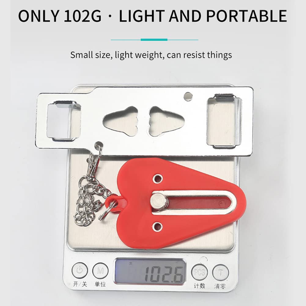 Portable Door Lock, Door Safety, Burglary Protection, Travel Lock, Additional Lock, Door Chains Security, for Hotel School Bathroom, Red