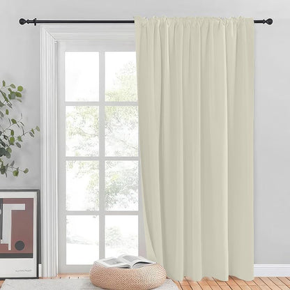 INtex CURTAINS HOUSE Blackout Blinds for Sliding Doors – Thermal Insulated Wide Curtains, Room Darkening, Blind Glass Doors, Two Hanging Options, Modern Design - Cappuccino 150 W x 230 L