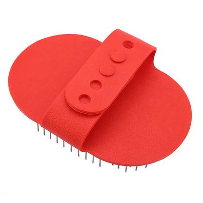 Hongzer silicone pet brush, round silicone pet bathing hair grooming cleaning massage brush dogs cats comb supplies(red)