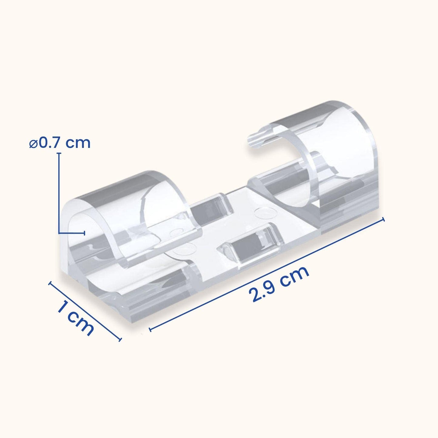 SYGA Pack of 20 Self-Adhesive Cable Clips Organizer Drop Wire Holder Cord Management System (Transparent)