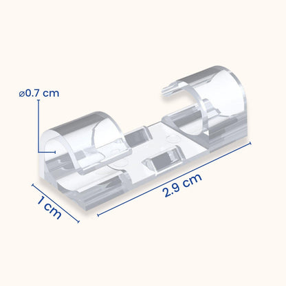 SYGA Pack of 20 Self-Adhesive Cable Clips Organizer Drop Wire Holder Cord Management System (Transparent)