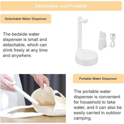 Plastic Portable Water Pump Dispenser With Elegant Simple Design Practical For Home And Office - White