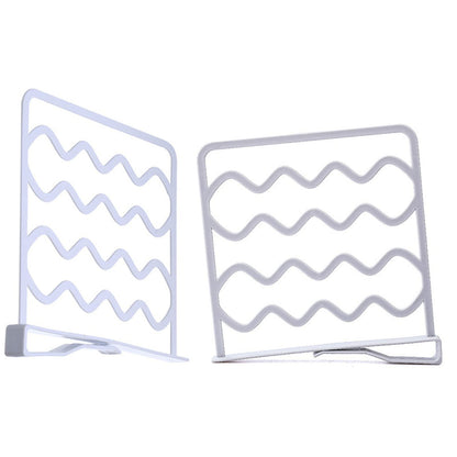 Useful shelf system without drilling, practical shelf divider, shelf divider set, dividers for cupboard, shelf divider, wardrobe for storage and organisation in bedroom, kitchen, office (white, grey)