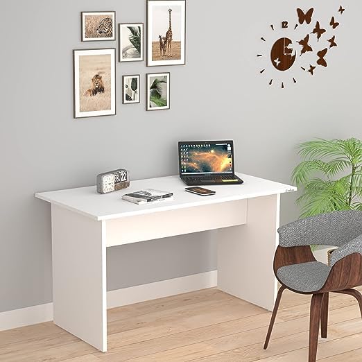 Furniture Modern Desk in White, L80 x W40 cm, Work from Home Table, Home Office Computer Table, Kids Study Desk, CompactWood Table for SmalLSpaces, Minimalist Design