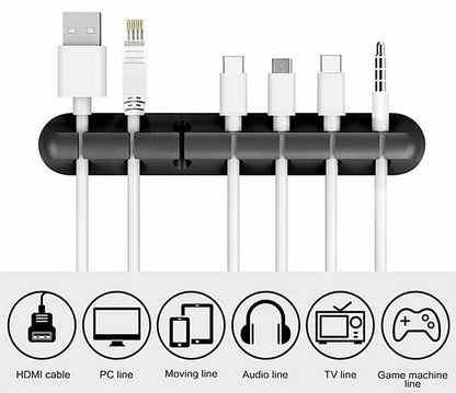 Genérico Cable Holder, 3 Pcs Self-Adhesive Silicone Cable Organizer, Durable Cable Clips for Management of USB Charging Cables for Desk or Office
