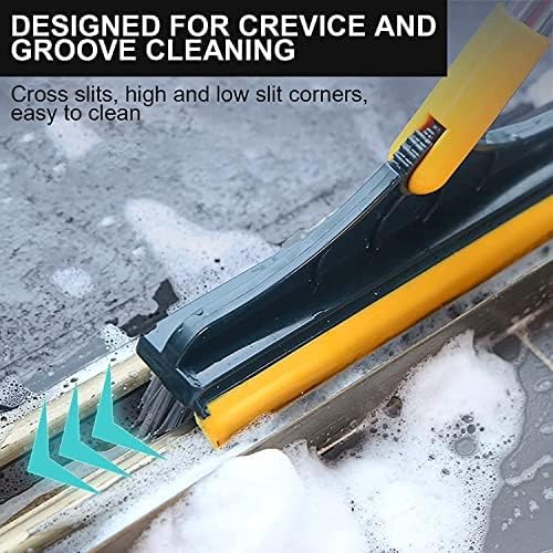 VYOOx 2 in 1 Bathroom Cleaning Brush Wiper Tiles Cleaning Bathroom Brush Floor Scrub Brush with Long Handle 120° Rotate Home Kitchen Bathroom Cleaning Brush Pack-1