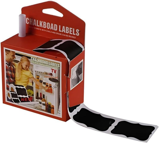 Waterproof Reusable Jars And Bottles Sticker Labels Roll With White Removable Chalk Marker Practical For Kitchen Set Of 56 Pieces - Black